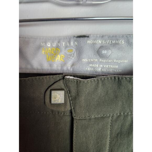 Mountain Hardwear womens hiking trail pants sz 10 Olive green pockets granola - Picture 6 of 10